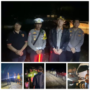 Kapolres Konut Pimpin Langsung Penertiban Antrian Kendaraan dan Layanan Kesehatan di Lokasi Banjir