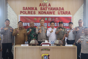 Kapolres Konawe Utara Pimpin Rakor Lintas Sektoral Operasi Mantap Praja Anoa Tahun 2024