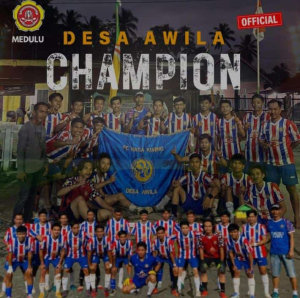Di Bawa Kepimpinan Arman, S.si, Tim Sepak Bola Desa Awila Juara 1 Di Turnamen Porseni Tingkat Kec Molawe Memperingati HUT RI Ke 79 Th