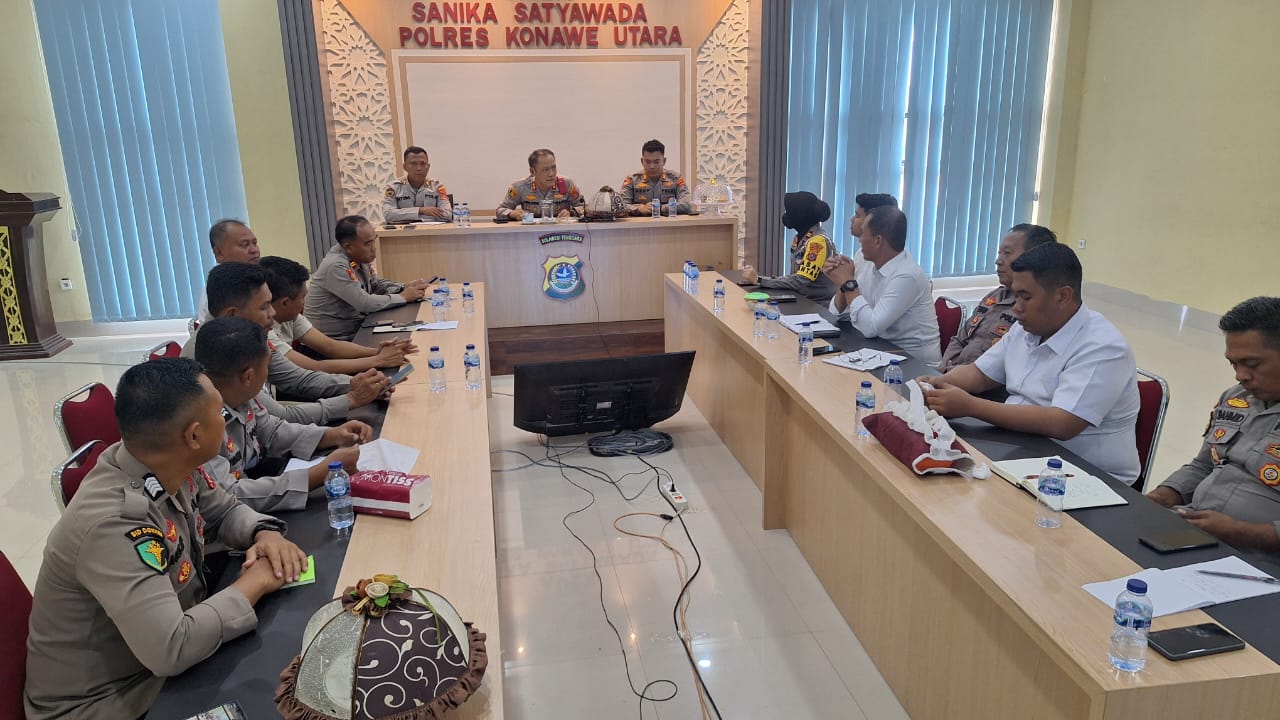Menghadapi 2 Agenda Nasional Kapolres Konut Mengadakan Rapat Bersama PJU Polres Konut
