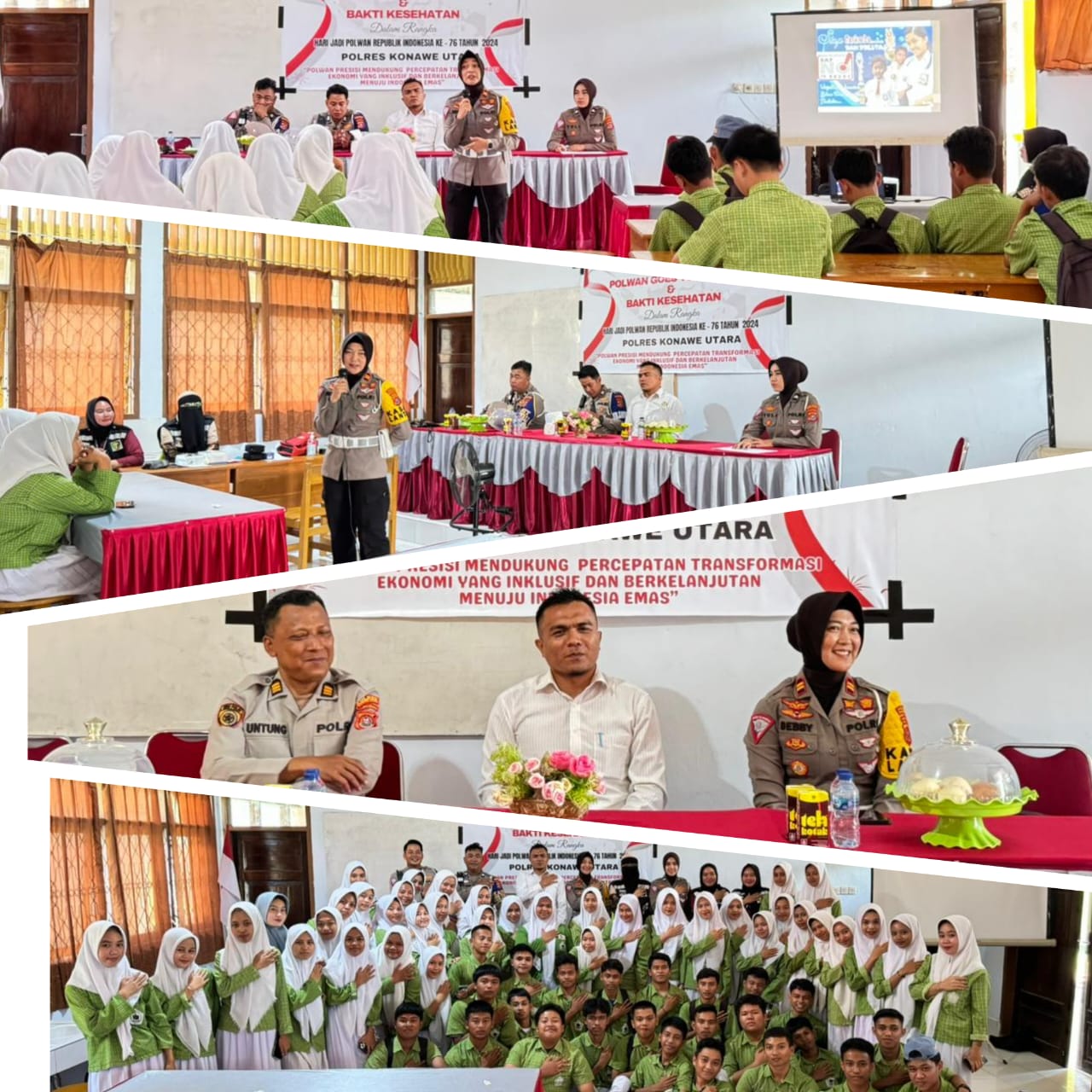 Peringati Hari Jadi Polwan ke-76 Tahun 2024, Polres Konut Gelar Giat Polwan Go To School dan Bakti Kesehatan