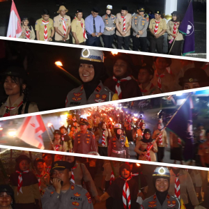 Polres Konut Turunkan 48 Personel Amankan Giat Malam Taptu dan Pawai Obor Tradisi Sambut Hut RI ke-79