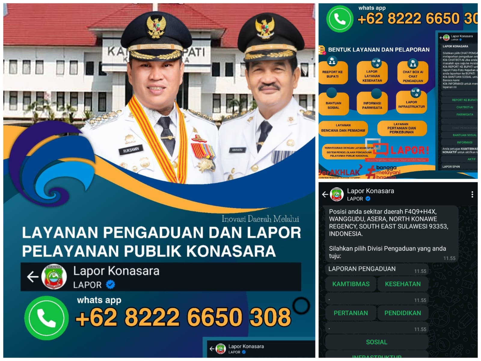 Pemda Konawe Utara Terus Berinovasi Kembangkan Layanan Aduan “Lapor Konasara” Berbasis WhatsApp untuk Meningkatkan Pelayanan Publik