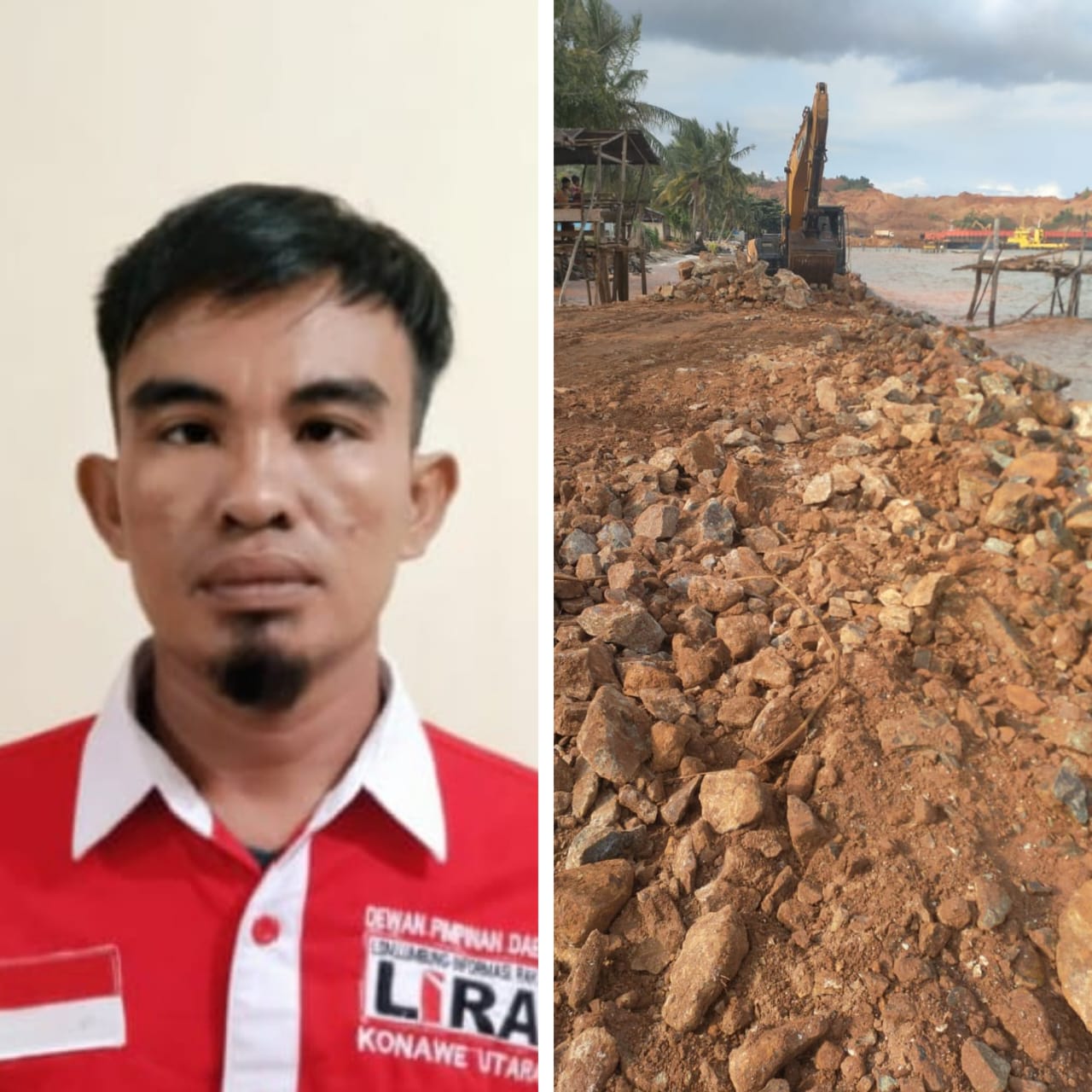 Pembangunan Pemecahan Ombak Tidak Sesuai Spek : Bupati LSM Lira Konut mendesak APH untuk segera memeriksa direktur CV Fadhil Jaya