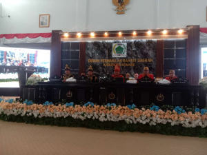 Ketua DPRD kabupaten Konawe I Made Asmaya pimpinan Rapat paripurna HUT Konawe ke_65 Tahun