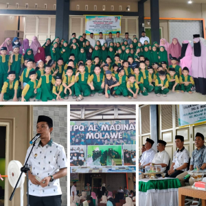 Bupati Konawe Utara Resmikan TPQ Al Madinah Molawe, Berikan Hibah Rp30 Juta
