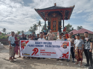 Menyambut (HUT) Bayangkara ke 79 tahun Polsek Wonggeduku melakukan BAKTI RELIGI Di kelurahan puuduria 19 Juni 2025
