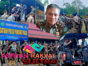 Kasatpol PP Konawe Pimpin Apel Pagi Jelang Penertiban Lahan didesa Tawamelewe dan Desa Matahoalu