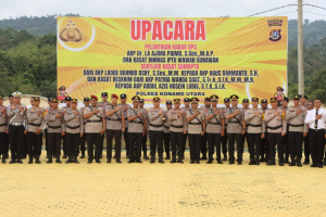 Kapolres Konawe Utara Pimpin Upacara Pelantikan dan Sertijab 4 Pejabat Utama