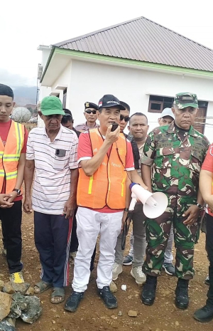Wakil Bupati Konawe Utara Bersama PT.BKM Dan PT.Antam Melakukan Peletakan Batu Pertama Pembangunan Masjid Al-Istiqamah Desa Tapunggaya