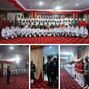 Jelang HUT RI ke-80 Bupati Konawe Utara Resmi Kukuhkan Sebanyak 65 Anggota Paskibra