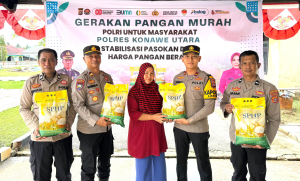 Polsek Lasolo Gelar Gerakan Pangan Murah di Kecamatan Lasolo