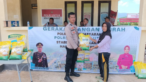 200 Sak Beras SPHP Tersalurkan, 120 Warga Serbu Gerakan Pangan Murah Polres Konawe Utara