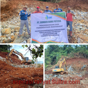 Sinergi PT. Sumber Bumi Putra dan PT. Bumi Konawe Minerina dalam Membangun Musholla di Desa Tapunggaya