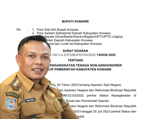 Bupati Konawe Larang Pengangkatan Tenaga Non-ASN di Lingkup Pemkab