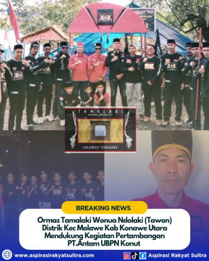 Ormas Tamalaki Wonua Ndolaki ( Tawon ) Distrik Kec Molawe Kab Konut Mendukung kegiatan Pertambangan PT. Antam UBPN Konut