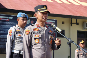 Kapolres Konawe AKBP Noer Alam,S.I.K resmi meluncurkan satuan perwira samapta pertama di lapangan polres Konawe di kelurahan inolobunggadue,kecamatan unaaha