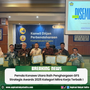 Pemda Konawe Utara Raih Penghargaan GFS Strategi Awards 2025 Kategori Mitra Kerja Terbaik 1