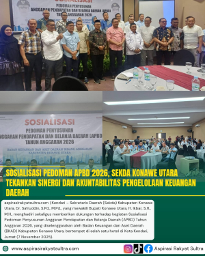 Sosialisasi Pedoman APBD 2026, Sekda Konawe Utara Tekankan Sinergi Dan Akuntabilitas Pengelolaan Keuangan Daerah