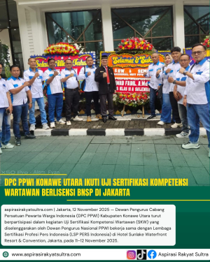 DPC PPWI Konawe Utara Ikuti Uji Sertifikasi Kompetensi Wartawan Berlisensi BNSP di Jakarta