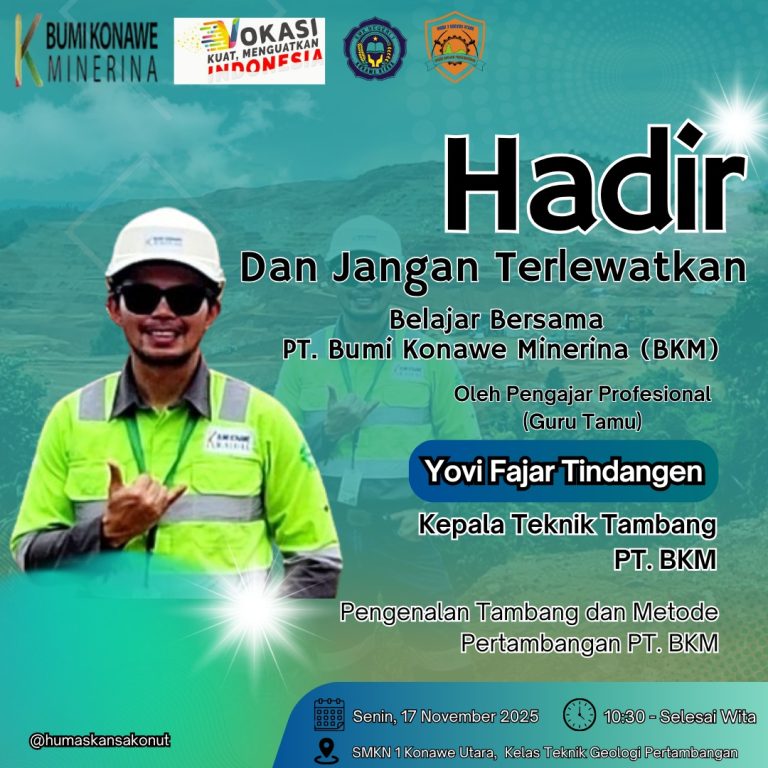 PT. Bumi Konawe Minerina (BKM) Hadirkan Guru Tamu Di SMK Negeri 1 Konawe Utara, Bekali Siswa Wawasan Tambang Nikel Modern