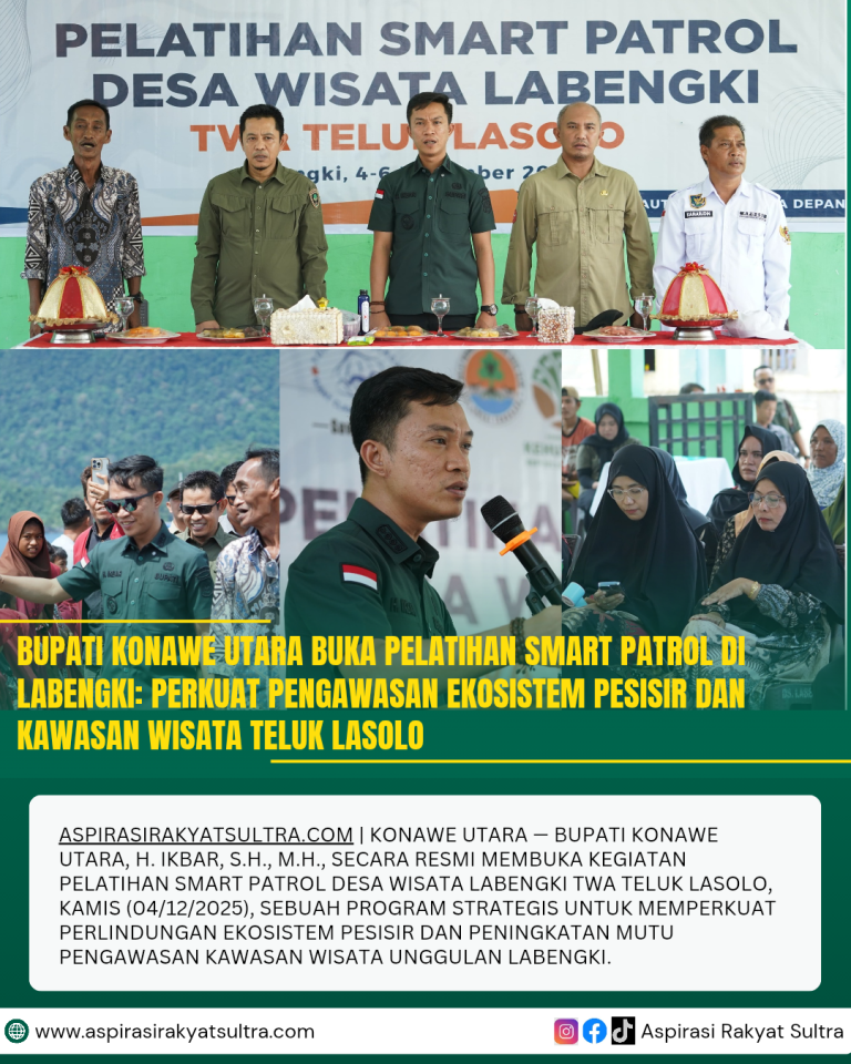 Bupati Konawe Utara Buka Pelatihan SMART Patrol di Labengki: Perkuat Pengawasan Ekosistem Pesisir dan Kawasan Wisata Teluk Lasolo