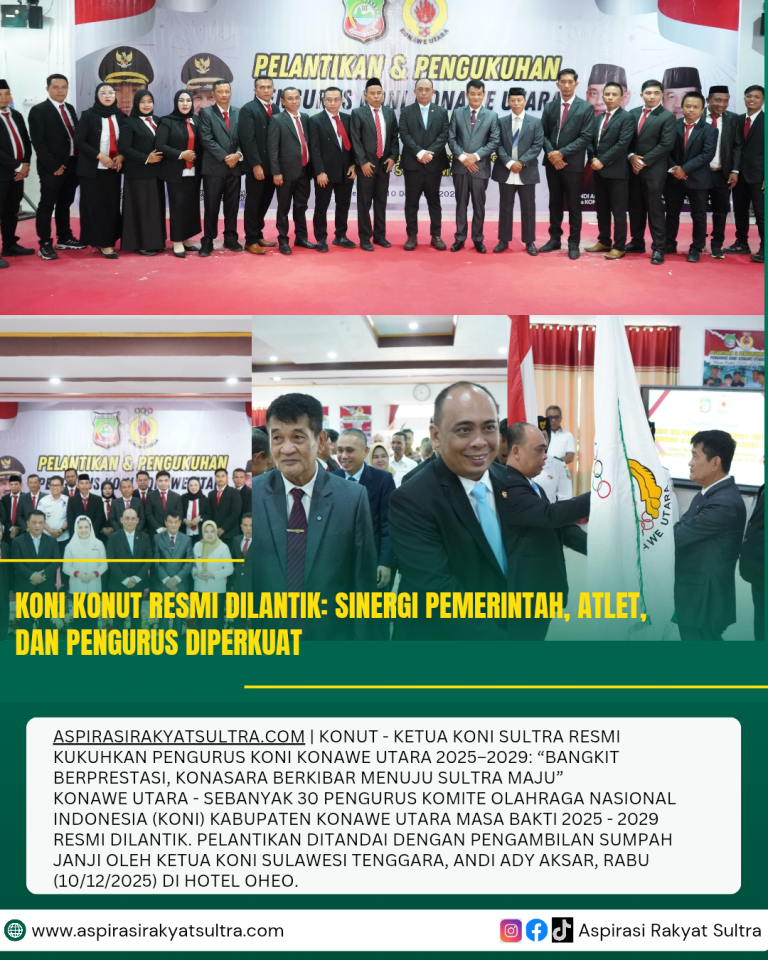 KONI Konut Resmi Dilantik: Sinergi Pemerintah, Atlet, dan Pengurus Diperkuat