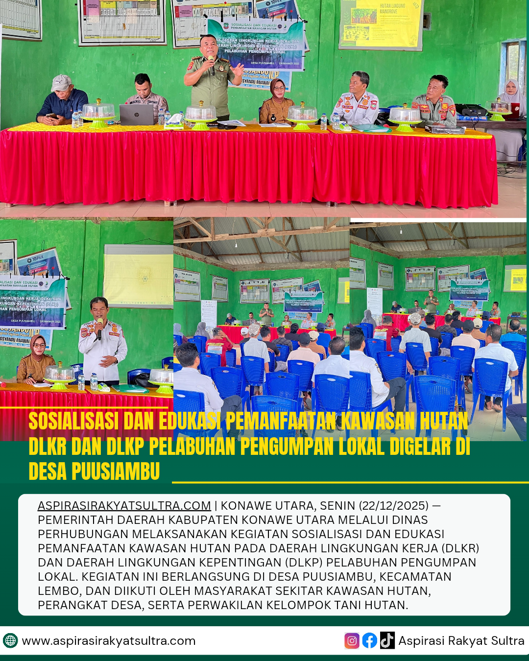 Sosialisasi dan Edukasi Pemanfaatan Kawasan Hutan DLKr dan DLKp Pelabuhan Pengumpan Lokal Digelar di Desa Puusiambu