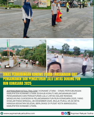 Dinas Perhubungan Konawe Utara Laksanakan Giat Pengamanan dan Pengaturan Lalu Lintas Dukung FUN RUN Konasara 2025