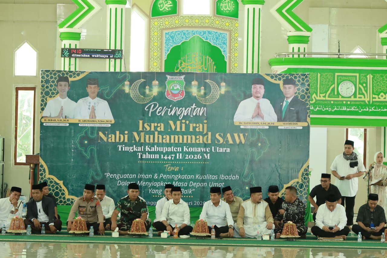 Peringatan Isra Mi’raj 1447 Hijriah, Bupati Ikbar Ajak Umat Islam Konawe Utara Menjadikan Shalat sebagai Cahaya Iman dan Penopang Kehidupan