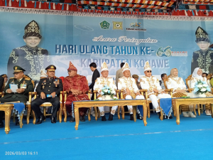 Gubernur sulawesi tenggara mayjen TNI purn Andi sumangerukka,S.E,.M.M hadir di hari jadi kabupaten konawe ke 66 tahun