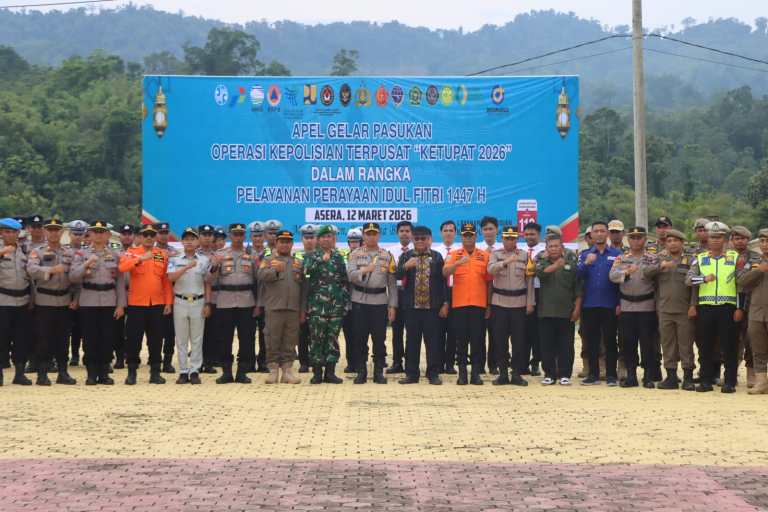 Apel Gelar Pasukan Operasi Ketupat 2026, Kapolres Konut; Tingkatkan Soliditas dan Sinergitas Wujudkan “Mudik Aman Keluarga Bahagia”