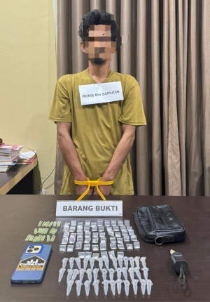 Satresnarkoba Polres Konawe Utara Amankan Seorang Pria Bawa 56 Paket Sabu Siap Edar di Andowia