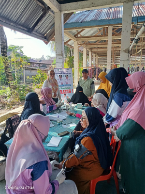 Puskesmas wonggeduku barat untuk pertama kalinya melakukan pemeriksaan kesehatan gratis sesuai surat edaran kementerian(kemenkes)