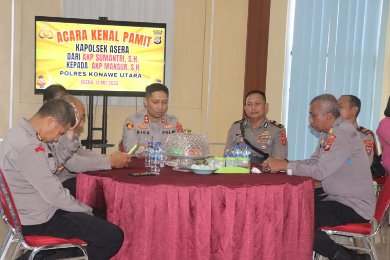 Kapolres Konawe Utara Pimpin Sertijab Kapolsek Asera, Wujud Penyegaran Organisasi dan Penguatan Pelayanan Masyarakat