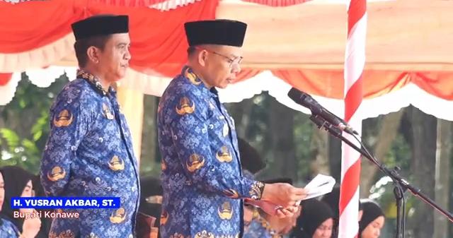 Bupati Konawe H.Yusran Akbar memimpin langsung upacara hari kebangkitan nasional mengangkat tema jaga tunas bangsa perkuat kedaulatan negara