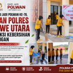 Sambut Hari Jadi Polwan ke-78, Polwan Polres Konawe Utara Gelar Aksi Kebersihan Lingkungan