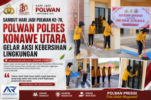 Sambut Hari Jadi Polwan ke-78, Polwan Polres Konawe Utara Gelar Aksi Kebersihan Lingkungan