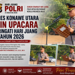 Kapolres Konawe Utara Pimpin Upacara Memperingati Hari Juang Polri Tahun 2026