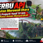 Serbu Api di Hutan Morowali Utara, 1 SSK Prajurit Yonif TP 825 Beri Rasa Aman Masyarakat