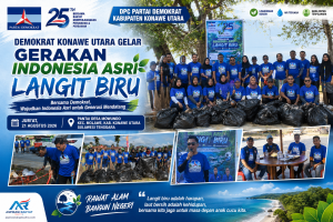 Demokrat Konawe Utara Gelar Gerakan “Indonesia Asri Langit Biru” di Pantai Mowundo