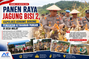 Panen Raya Jagung Bisi 2, Kapolres Konawe Dorong Penguatan Ketahanan Pangan di Desa Walay