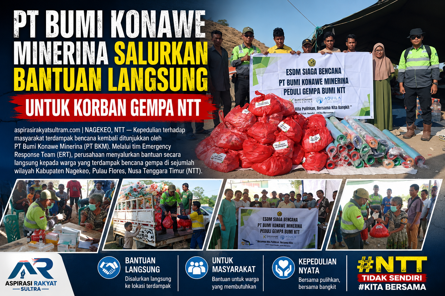 PT Bumi Konawe Minerina Salurkan Bantuan Langsung untuk Korban Gempa NTT