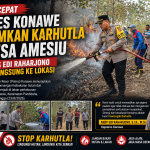 Gerak Cepat Polres Konawe Padamkan Karhutla di Desa Amesiu, Kapolres Edi Raharjono Turun Langsung ke Lokasi
