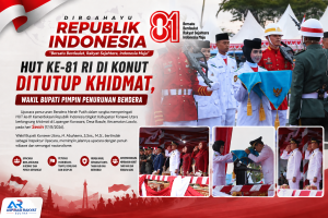 HUT ke-81 RI di Konut Ditutup Khidmat, Wakil Bupati Pimpin Penurunan Bendera
