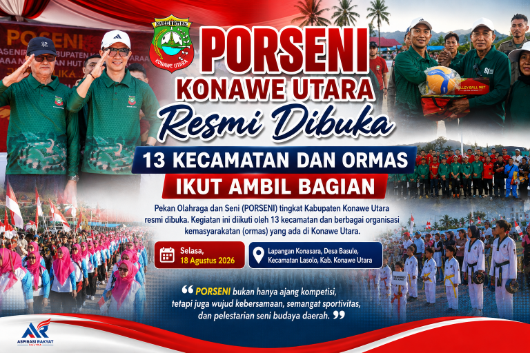 PORSENI Konawe Utara Resmi Dibuka, 13 Kecamatan dan Ormas Ikut Ambil Bagian