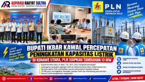 Bupati Ikbar Kawal Percepatan Peningkatan Kapasitas Listrik di Konawe Utara, PLN Siapkan Tambahan 10 MW